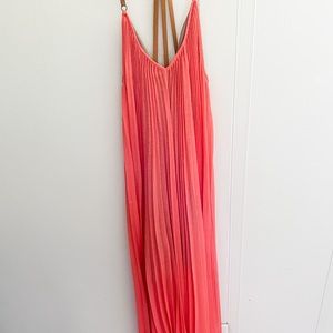 Bcbg tangerine pleated long dress